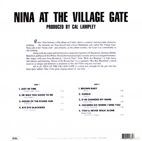 Nina Simone: At The Village Gate [Winyl]