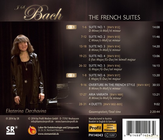 Ekaterina Derzhavina: Bachthe French Suites [CD]