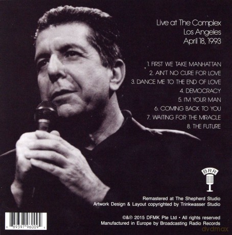 Leonard Cohen: Coming Back To You: Live At The Complex - Los Angeles 1993 [CD]
