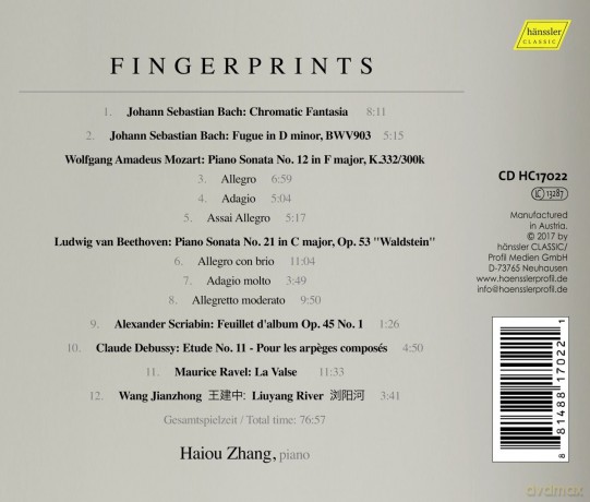 Haiou Zhang: Fingerprints [CD]