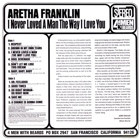 Aretha Franklin: I Never Loved A Man The Way I Love You [Winyl]