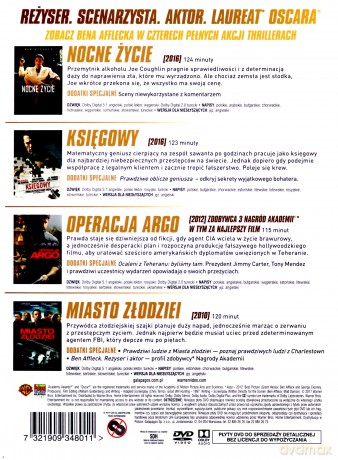 Miasto złodziei | Argo | Nocne życie | Księgowy Ben Affleck Kolekcja [4DVD]