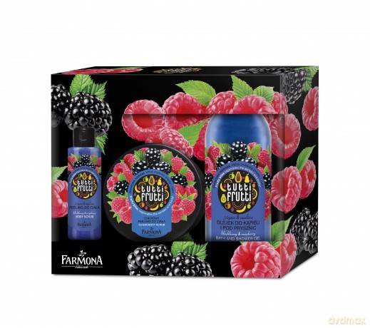 Farmona Zestaw prezentowy Tutti Frutti Jeżyna i Malina (olejek do kąpieli 500ml+masło do ciała 275ml+peeling 100ml)
