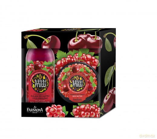 Farmona Zestaw prezentowy Tutti Frutti Wiśnia i Porzeczka (olejek do kąpieli 500ml+masło do ciała 275ml)