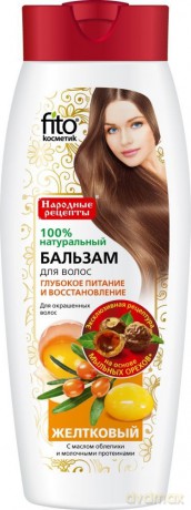 Fitocosmetics Balsam do włosów farbowanych Żółtkowy z olejkiem Rokitnikowym 450 ml
