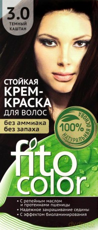 Fitocosmetics Fitocolor Farba-krem do włosów nr 3.0 ciemny kasztan 1op.