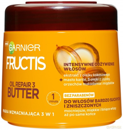 Fructis Oil Repair 3 Butter Maska do włosów intensywnie odżywcza 300ml