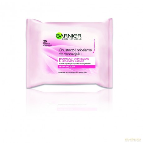 Garnier Skin Naturals Chusteczki miceralne do demakijażu - cera wrażliwa 1op.-25szt