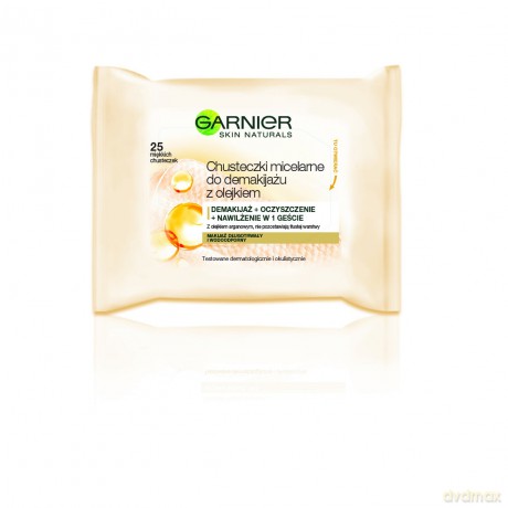 Garnier Skin Naturals Chusteczki miceralne do demakijażu z olejkiem arganowym 1op.-25szt