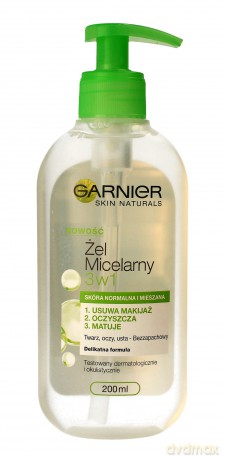 Garnier Skin Naturals Żel micelarny 3w1 - skóra normalna i mieszana 200ml
