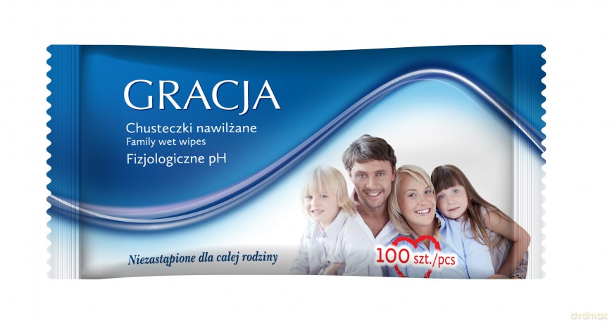 Gracja Chusteczki nawilżane Familijne 1op.-100szt