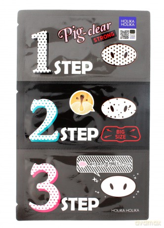 Holika Holika 3-Step Maska oczyszczająca na nos Pig-Clear Strong