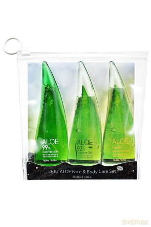 Holika Holika Aloe 99% Zestaw Jeju Aloe Set (żel+pianka+żel pod prysznic) 1op.-55mlx3