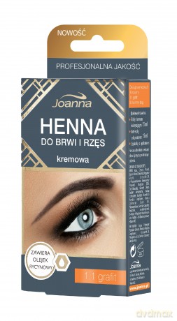 Joanna Henna do brwi i rzęs kremowa nr 1.1 grafit 15ml