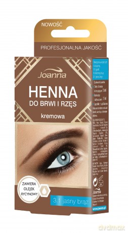 Joanna Henna do brwi i rzęs kremowa nr 3.1 jasny brąz 15ml