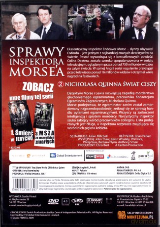 Sprawy inspektora Morse'a 2: Nicholasa Quinna świat ciszy [DVD]