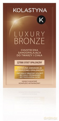 Kolastyna Luxury Bronze Chusteczka samoopalająca do twarzy i ciała 6g