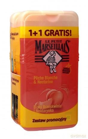 Le Petit Marseillais Żel pod prysznic Biała Brzoskwinia i Nektarynka 1+1 gratis (250mlx2)