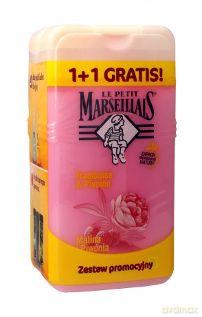 Le Petit Marseillais Żel pod prysznic Malina i Piwonia 1+1 gratis (250mlx2)