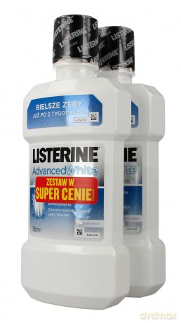 Listerine Advanced White Płyn do płukania jamy ustnej DUO 500ml x 2