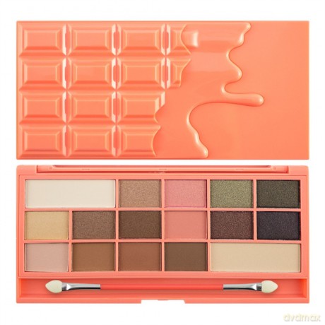 Makeup Revolution I Heart Makeup Palette Zestaw cieni do powiek Chocolate and Peaches 22g (16 kolorów)