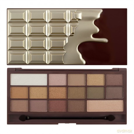 Makeup Revolution I Heart Makeup Palette Zestaw cieni do powiek Chocolate Golden Bar 22g (16 kolorów)