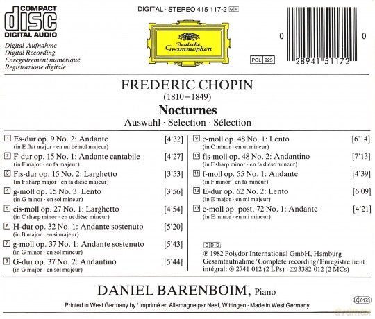 Barenboim: Chopin: Nocturnes Exc [CD]