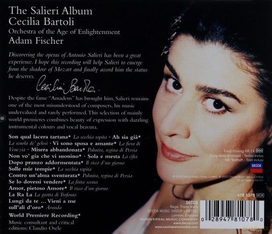 Cecilia Bartoli: Salieri Album [CD]