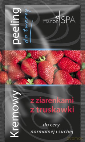Marion Spa Kremowy peeling do twarzy z ziarenkami z truskawki 10ml