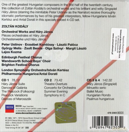 Dorati: Kodaly Orchestral Works Collectors Edition [4CD]