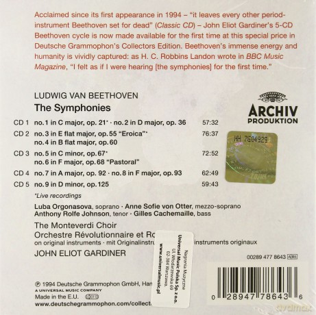 Gardiner: Beethoven 9 Symphonies Collectors Edition [5CD]