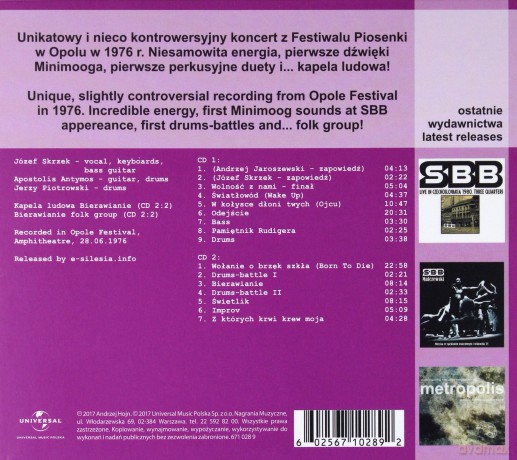 SBB: Live In Opole 1976. A Late Night Recital [CD]