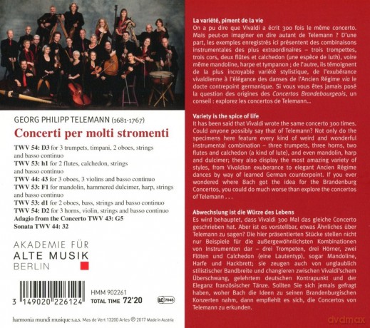Telemann: Concerti Per Molti Stromenti Akademie Fur Alte Musik Berlin [CD]