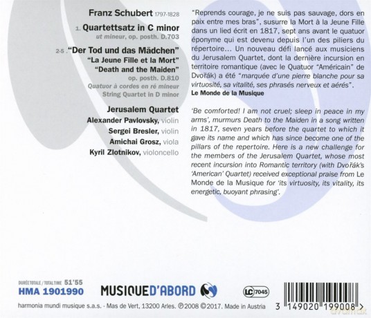 Schubert: Der Tod Und Das Madchen Jerusalem Quartet [CD]