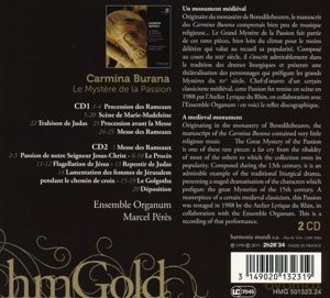 Carmina Burana: Ensamble Organum Peres (digipack) [2CD]