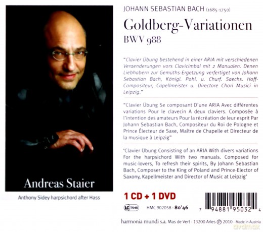 Bach: Goldberg Variationen Staier (digipack) [2CD]