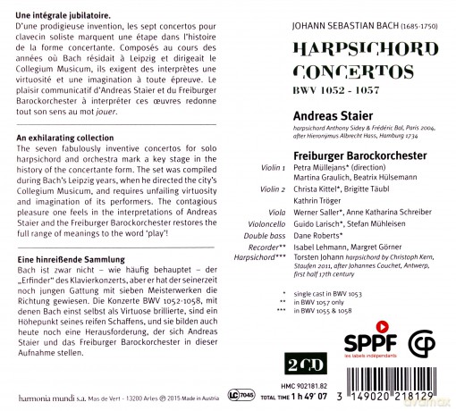 Bach: Harpsichord Concertos Staier (digipack) [2CD]