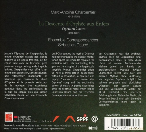 Charpentier: La Descente D Orphee Aux Enfers (digipack) [CD]
