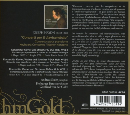 Haydn: Piano Concertos Staier Von Der Goltz (digipack) [CD]