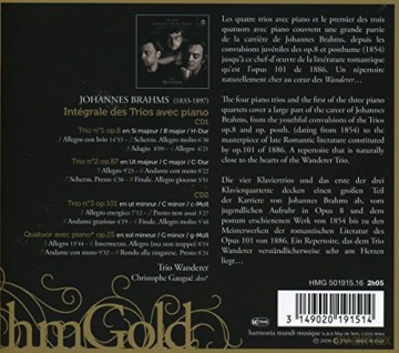 Brahms: Complete Piano Trios Trio Wanderer (digipack) [2CD]