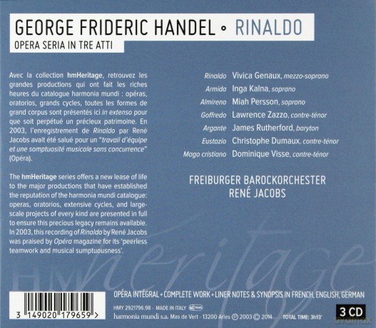 Handel: Rinaldo Jacobs [3CD]