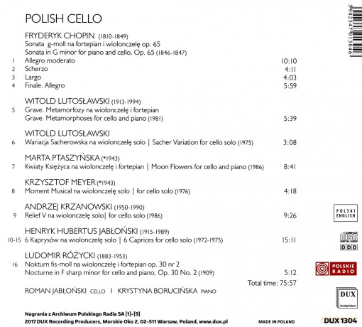 Krystyna Borucińska, Roman Jabłoński: Polish Cello [CD]