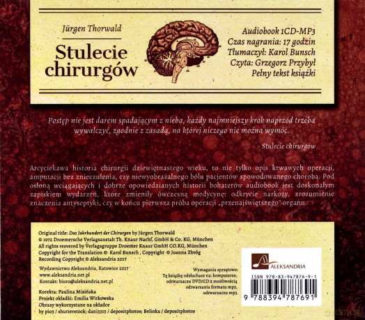 Stulecie chirurgów - Jurgen Thorwald [AUDIOBOOK] [CD MP3]