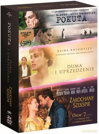 Kino Kobiece: Pokuta / Duma i Uprzedzenie / Zakochany Szekspir [3DVD]