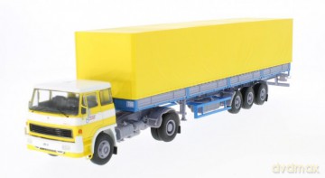 LIAZ 100 CSAD Flatbed Platform Trailer (yellow/blue)