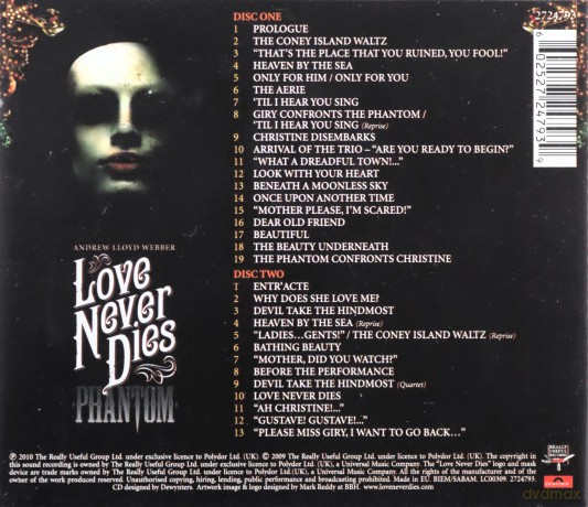 Love Never Dies (musical) soundtrack [2CD]
