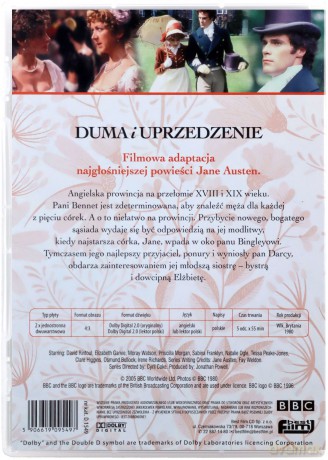 Filmowa kolekcja: Jane Austen: Duma i uprzedzenie / Rozważna i romantyczna / Mansfield Park / Opactwo Northanger / Perswazje (BBC) [8DVD]