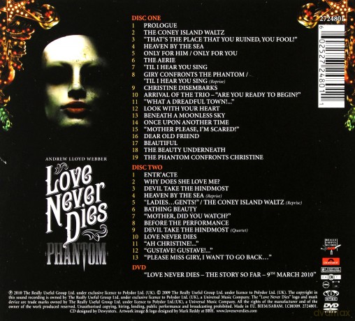 Musical: Love Never Dies Deluxe Soundtrack [BOX] [2CD]+[DVD]