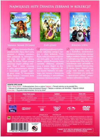 Disney Księżniczka: Vaiana / Zaplątani / Kraina Lodu [3DVD]
