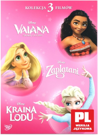 Disney Księżniczka: Vaiana / Zaplątani / Kraina Lodu [3DVD]
